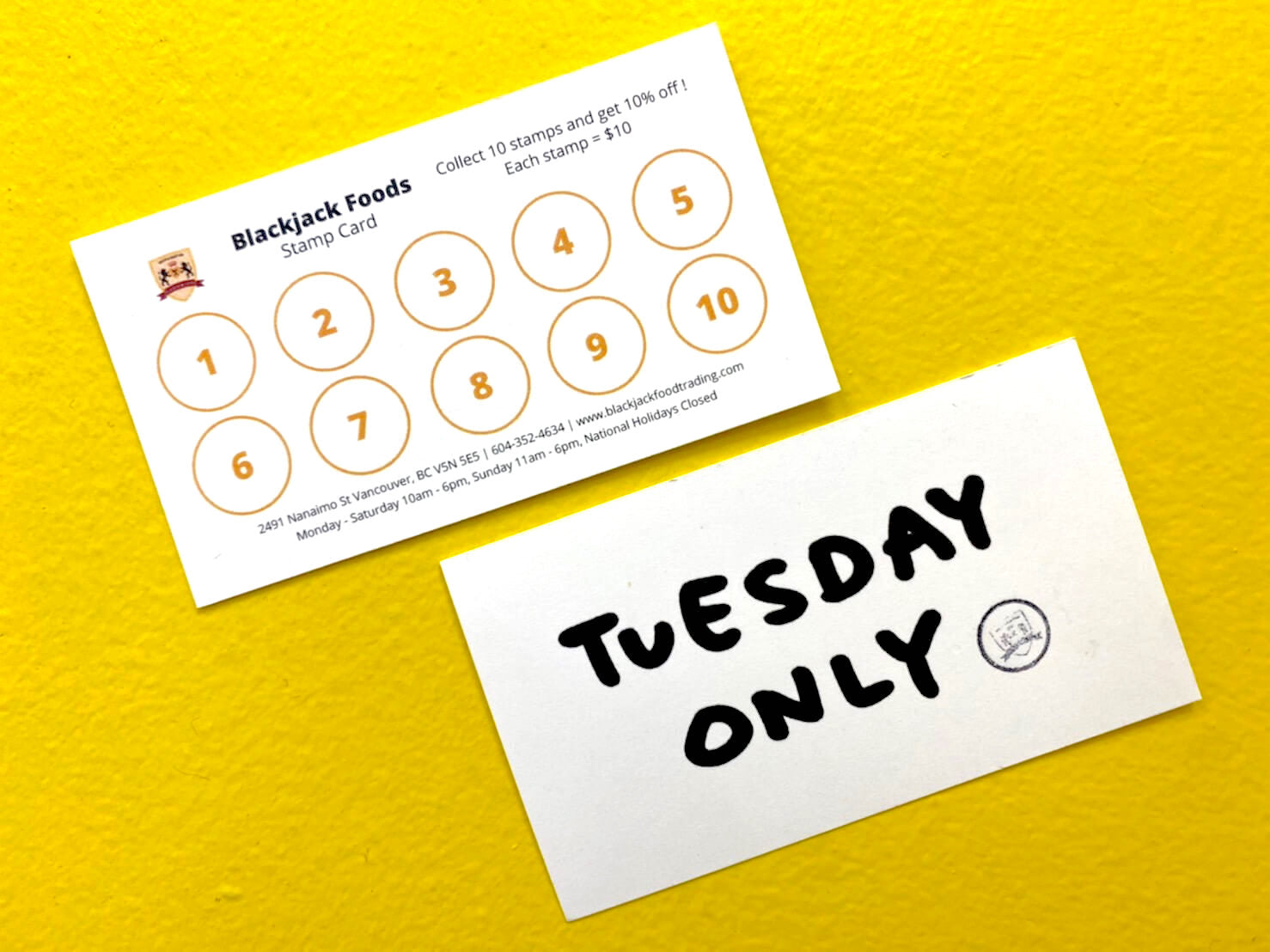 Tuesday Point Card Day !