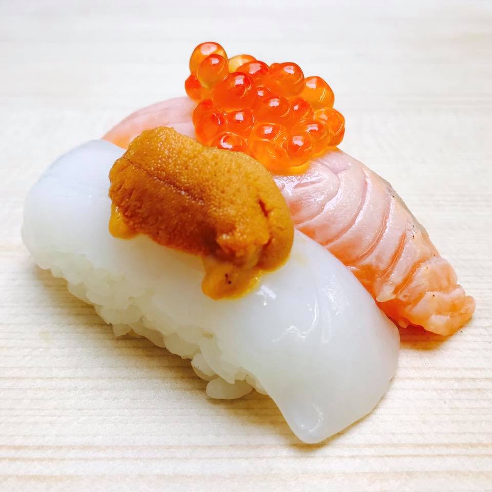 squid sushi with uni